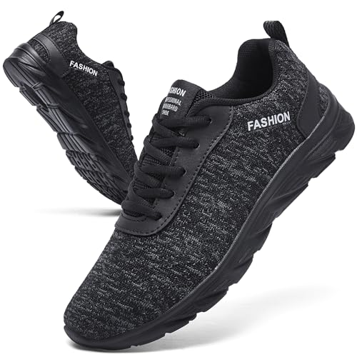 TIANZEBEN Herren Schuhe Sportschuhe Laufschuhe Turnschuhe Walkingschuhe Straßenlaufschuhe Tennis Jogging Schuhe Fitness Atmungsaktiv Leichtgewichts Freizeit Schuhe Grau 44 von TIANZEBEN