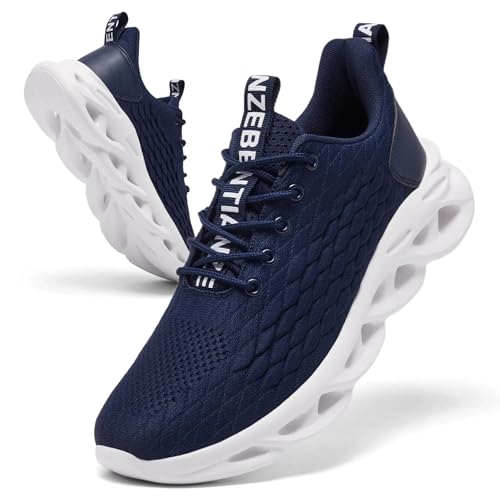TIANZEBEN Herren Sportschuhe Turnschuhe Laufschuhe Schuhe Running Tennis Walkingschuhe Fitnessstudio Sneaker Freizeit Fashion Leichtgewichts Atmungsaktiv Blau 42 von TIANZEBEN