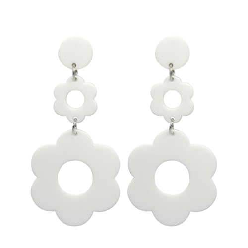 TIAOWU Ohrringe, koreanische niedliche Acryl-Blumen-Ohrstecker für Frauen, trendig, geometrisch, Gänseblümchen-Anhänger, Modeschmuck, Geschenk, Acryl von TIAOWU