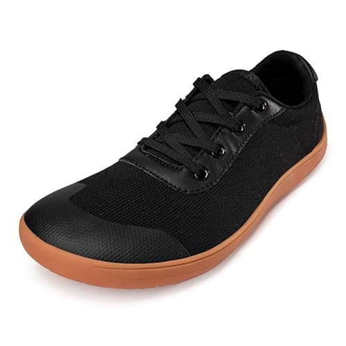 TIAROOTT Barfußschuhe Breite Herren Damen Minimalistische Laufschuhe für Fitness Traillauf Freizeit Atmungsaktiv rutschfest Leicht Sneaker Casual Zehenschuhe Komfortable, Braun,Gr.44 von TIAROOTT