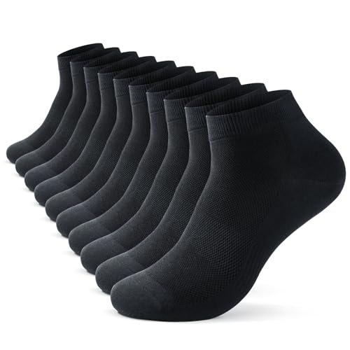 TIBISI Sneaker Socken Herren Damen (10 paar) Baumwolle Atmungsaktive Sportsocken Tennissocken Laufsocken von TIBISI