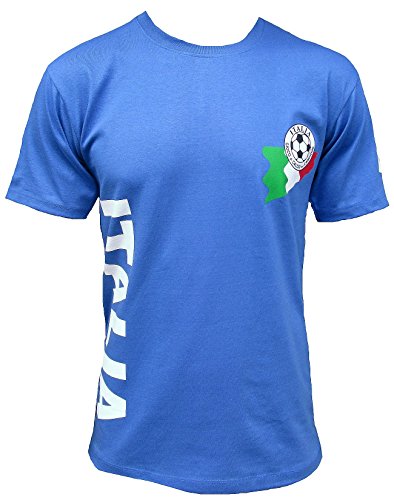 TICILA Herren T-Shirt Blau Italia Italien Italy Forza Squadra Azzurra Azzurri Fussball WM EM Fan Trikot L von TICILA