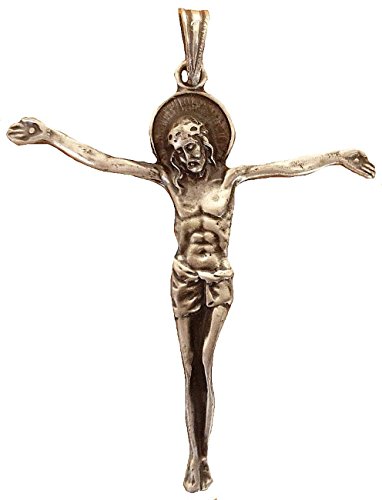 TICILA Unisex Damen Herren Anhänger Chrom Mode Schmuck Jesus Christus Christ INRI Alt Silber Farbe von TICILA