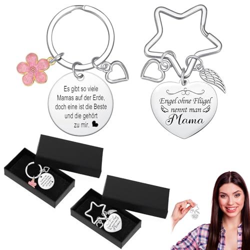 Fahr vorsichtig Schlüsselanhänger – 2er Set Schlüsselanhänger aus 304 Edelstahl mit Original Blumenmuster – Elegante Geschenkbox – Robuste Qualität – Perfekt für Paare, Freundinnen und als W von TICKLELY