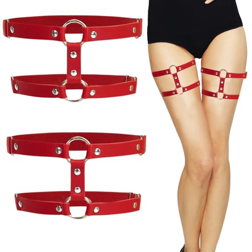 TICKLELY StrumpfgüRtel,2pcs Verstellbare, Elastische Bein-StrumpfbäNder - Modische Oberschenkel-StrumpfbäNder FüR Damen von TICKLELY