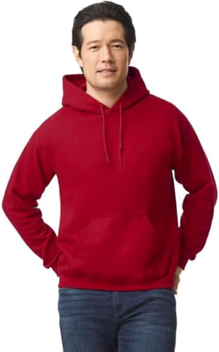 TICTEX Hoodie Herren große Größen by Gildan - Sweatshirt mit Kapuze - Kapuzenpullover in vielen Farben - Coole Hoodies - Cardinal Red, L von TICTEX