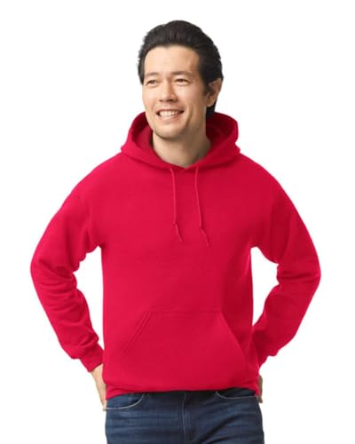 TICTEX Hoodie Herren große Größen by Gildan - Sweatshirt mit Kapuze - Kapuzenpullover in vielen Farben - Coole Hoodies - Red, 5XL von TICTEX