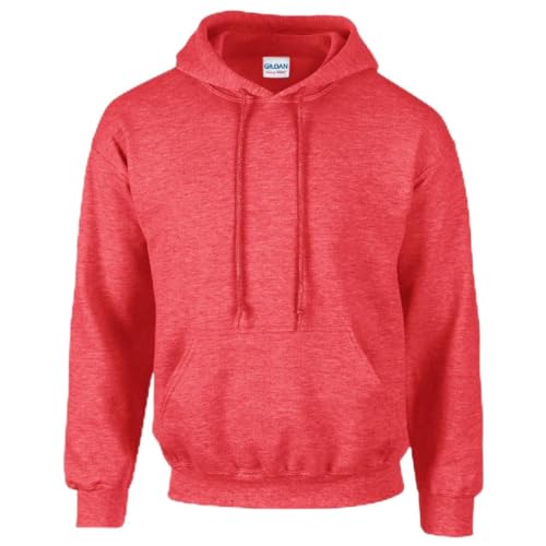 TICTEX Hoodie Herren by Gildan | Kapuzenpullover S - 5XL in vielen Farben | Heavy Blend Komfortable Passform Langlebig und Stilvoll | Ideal für den Alltag und Sport | Heather Sport Scarlet Red, 3XL von TICTEX