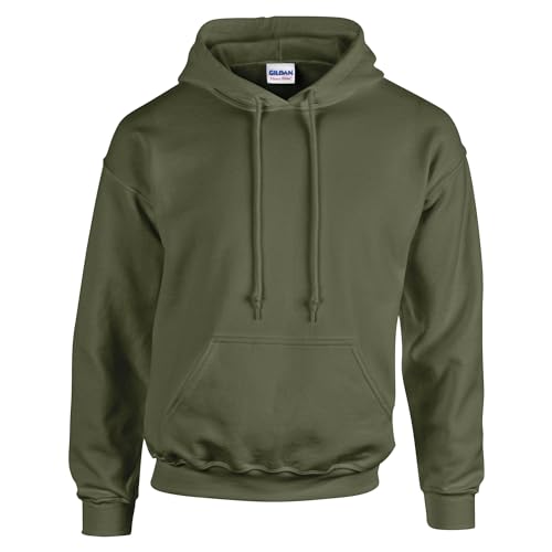 TICTEX Hoodie Herren by Gildan | Kapuzenpullover S - 5XL in vielen Farben | Heavy Blend Komfortable Passform Langlebig und Stilvoll | Ideal für den Alltag und Sport | Military Green, 4XL von TICTEX