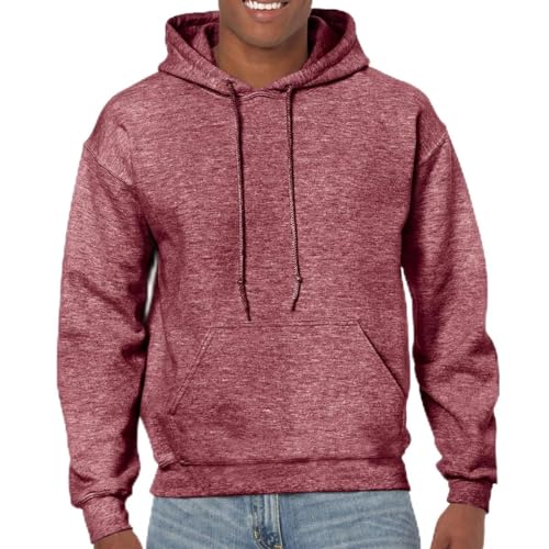 TICTEX Hoodie Herren große Größen - Sweatshirt mit Kapuze - Kapuzenpullover in vielen Farben - Coole Hoodies - Heather Sport Dark Maroon, XL von TICTEX