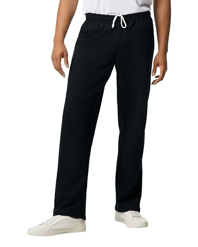 TICTEX Jogginghose Herren by Gildan | Heavy Blend Freizeithose S-5XL mit offenem Beinabschluss | Komfortable Passform, Langlebig und Stilvoll | Black, 3XL von TICTEX