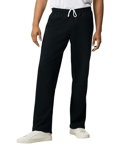 TICTEX Jogginghose Herren | Heavy Blend Freizeithose S-5XL mit offenem Beinabschluss | Komfortable Passform, Langlebig und Stilvoll | Black, 3XL von TICTEX