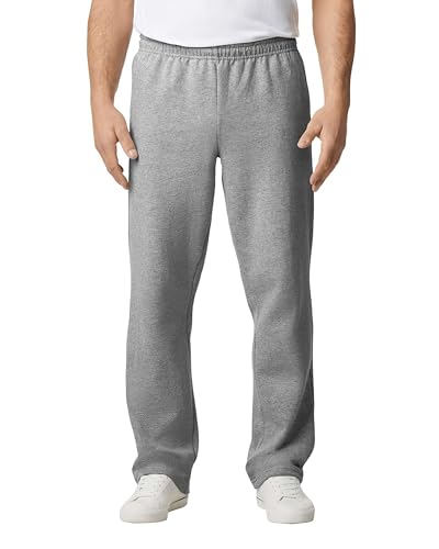 TICTEX Jogginghose Herren by Gildan | Heavy Blend Freizeithose S-5XL mit offenem Beinabschluss | Komfortable Passform, Langlebig und Stilvoll | Sport Grey, L von TICTEX