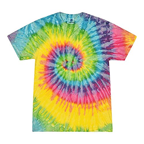 TICTEX Unisex Batik T-Shirt by Colortone – Bunte Shirts für Damen & Herren – Tie-Dye – Hippie Kleidung – Neon Shirt Baumwolle - Saturn, 5XL von TICTEX