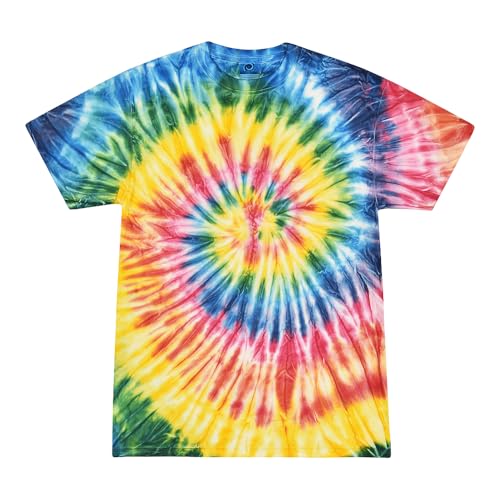 TICTEX Unisex Batik T-Shirt by Colortone – Bunte Shirts für Damen & Herren – Tie-Dye – Hippie Kleidung – Neon Shirt Baumwolle - Santa Barbara, L von TICTEX