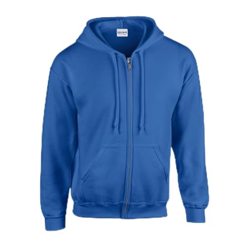 TICTEX Unisex Kapuzensweatjacke by Gildan | Heavy Blend Fleecejacke für Herren und Damen | Sweatjacke S-5XL mit Kapuze und Reißverschluss | Leichte Sommerjacke in vielen Farben | Royal, XL von TICTEX