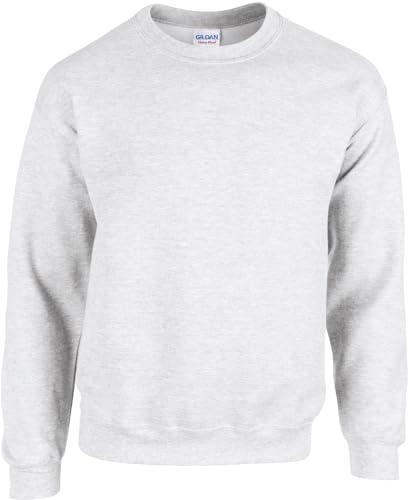 TICTEX Unisex Heavy Blend Crewneck Sweatshirt by Gildan - Herren-Pullover Baumwolle mit Rundhals in vielen Farben - große Größen - Ash, L von TICTEX