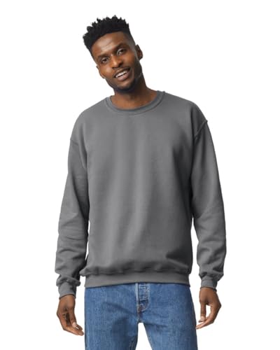 TICTEX Unisex Heavy Blend Crewneck Sweatshirt by Gildan - Herren-Pullover Baumwolle mit Rundhals in vielen Farben - große Größen - Charcoal, L von TICTEX