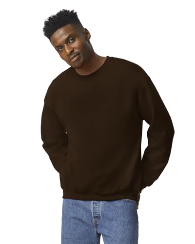 TICTEX Unisex Heavy Blend Crewneck Sweatshirt by Gildan - Herren-Pullover Baumwolle mit Rundhals in vielen Farben - große Größen - Dark Chocolate, 4XL von TICTEX