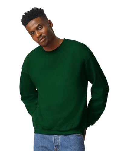 TICTEX Unisex Heavy Blend Crewneck Sweatshirt by Gildan - Herren-Pullover Baumwolle mit Rundhals in vielen Farben - große Größen - Forest Green, M von TICTEX