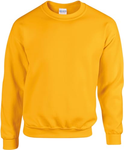 TICTEX Unisex Heavy Blend Crewneck Sweatshirt by Gildan - Herren-Pullover Baumwolle mit Rundhals in vielen Farben - große Größen - Gold, L von TICTEX