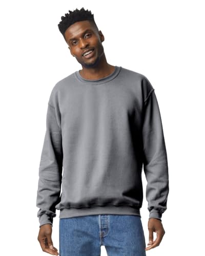 TICTEX Unisex Heavy Blend Crewneck Sweatshirt by Gildan - Herren-Pullover Baumwolle mit Rundhals in vielen Farben - große Größen - Graphite Heather, XXL von TICTEX