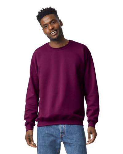 TICTEX Unisex Heavy Blend Crewneck Sweatshirt by Gildan - Herren-Pullover Baumwolle mit Rundhals in vielen Farben - große Größen - Maroon, XL von TICTEX