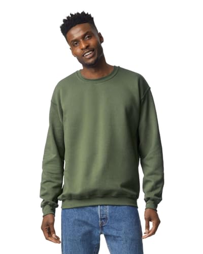 TICTEX Unisex Heavy Blend Crewneck Sweatshirt by Gildan - Herren-Pullover Baumwolle mit Rundhals in vielen Farben - große Größen - Military Green, XL von TICTEX