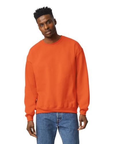 TICTEX Unisex Heavy Blend Crewneck Sweatshirt by Gildan - Herren-Pullover Baumwolle mit Rundhals in vielen Farben - große Größen - Orange, XL von TICTEX