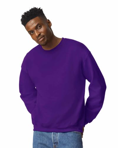 TICTEX Unisex Heavy Blend Crewneck Sweatshirt by Gildan - Herren-Pullover Baumwolle mit Rundhals in vielen Farben - große Größen - Purple, XXL von TICTEX