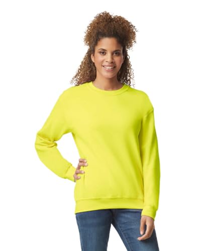 TICTEX Unisex Heavy Blend Crewneck Sweatshirt by Gildan - Herren-Pullover Baumwolle mit Rundhals in vielen Farben - große Größen -Safety Green-Yellow, M von TICTEX