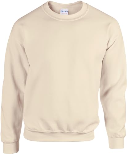 TICTEX Unisex Heavy Blend Crewneck Sweatshirt by Gildan - Herren-Pullover Baumwolle mit Rundhals in vielen Farben - große Größen - Sand, M von TICTEX