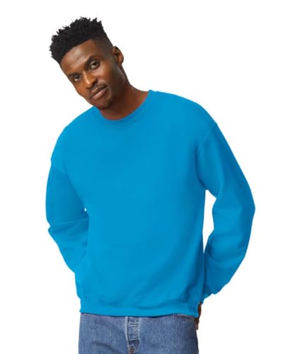 TICTEX Unisex Heavy Blend Crewneck Sweatshirt by Gildan - Herren-Pullover Baumwolle mit Rundhals in vielen Farben - große Größen - Sapphire, M von TICTEX