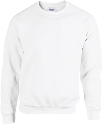 TICTEX Unisex Heavy Blend Crewneck Sweatshirt by Gildan - Herren-Pullover Baumwolle mit Rundhals in vielen Farben - große Größen - White, L von TICTEX