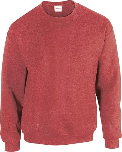 TICTEX Unisex Sweatshirt by Gildan|Heavy Blend Crewneck Sweatshirt für Herren und Damen|Arbeitskleidung ohne Kapuze in vielen Farben|Basic Sweatshirt mit Rundhals|Heather Heather Sport Scarlet Red,XL von TICTEX