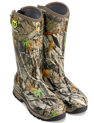 TIDEWE Gummi-Jagdstiefel mit 800 g Isolierung, wasserdicht, isoliert, Realtree Xtra Camo, warme Gummistiefel mit 7 mm Neopren, langlebige Outdoor-Jagdstiefel für Herren (Größe 38-42) von TIDEWE