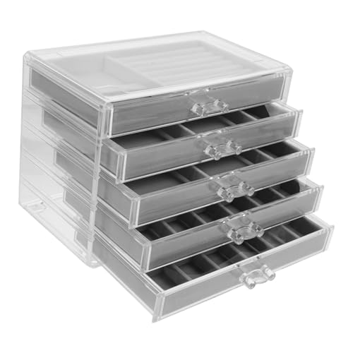 TIDTALEO 18gitter Klarer Rockdisplay-organizer Aus Acryl Mit Schichten Und Fächern Sowie Schmuckkästchen Für Sammlung Und Präsentation Von Und Mineralien von TIDTALEO