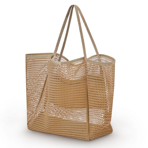 TIE-DailyNec Große Strandtasche, Holiday Essentials Strandtaschen mit wasserdichter Handytasche, faltbare extragroße Tote Bags für Picknick, Urlaub, Strand, Reisen, Einkaufen (2 Fächer) von TIE-DailyNec