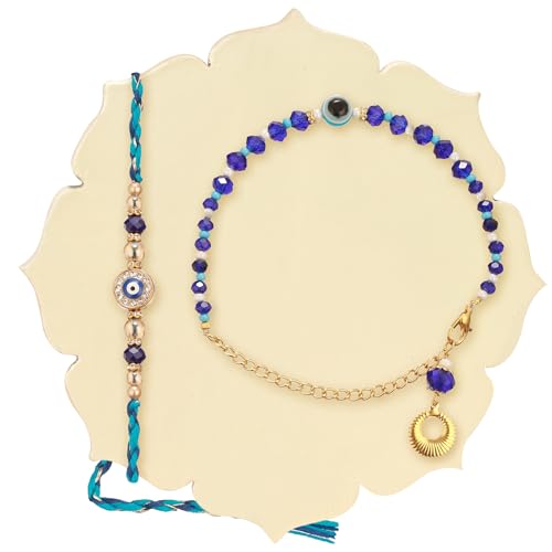 TIED RIBBONS Lumba Rakhi for Bhabhi | Raksha Bandhan Rakhi Card | Roli Tika - Rakhi for Brother and Bhabhi Rakhi Set for Bhai Bhabhi | Rakhi for Bhaiya Bhabhi with Gift von TIED RIBBONS