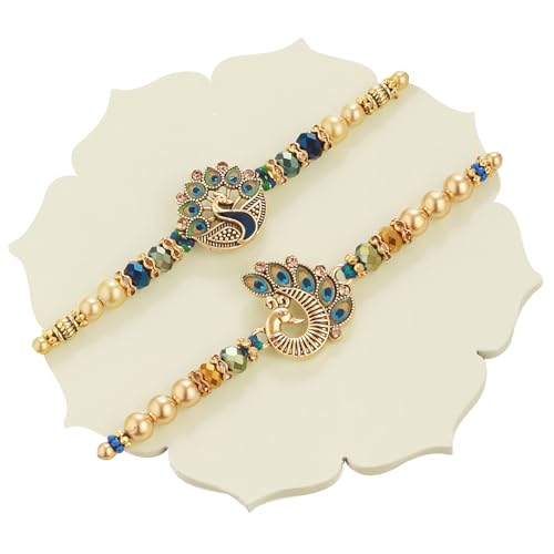 TIED RIBBONS Rakhi for Brother Set of 2 Rakhi Set | Mini Greeting Card | Roli Packet - Raksha Bandhan Rakhi Bracelet for Brother Rakhi 2 Set | Rakhi for Bhaiya | Bhai Rakhi Thread von TIED RIBBONS