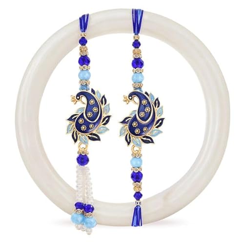 TIED RIBBONS Rakhi for Brother and Bhabhi Gift Set | Rakhi Bhaiya Bhabhi | Greeting Card | Roli Tikka - Lumba Rakhi for Bhabhi Rakhi Set for Bhai Bhabhi | Rakhi Thread von TIED RIBBONS