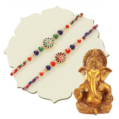 TIED RIBBONS Rakhi for Brother with Gift Set | Bhai Rakhi Set for Brother | Idol Statue | Rakhi Card | Roli Tika - Rakhi Bracelet for Brother Rakhi Thread | Rakhi Set for Brother Rakhi Set of 2 von TIED RIBBONS
