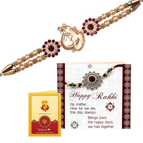 TIED RIBBONS Raksha bandhan Rakhi for Brother Rakhi Thread | Rakhi for Bhaiya | Rakhi Gifts for Brother - Rakhi Bracelet for Brother | Bhai Rakhi with Card | Roli Tikka von TIED RIBBONS