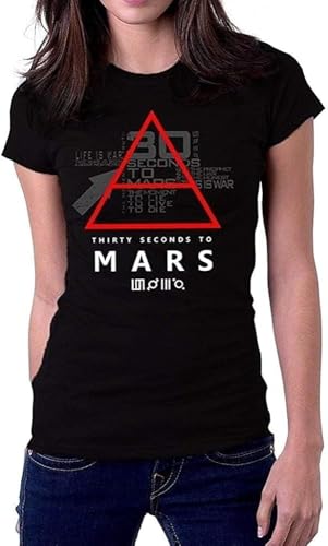 FEID Over 30 Thirty Seconds to Mars Symbol 30stm Logo Women T-Shirt Black Black XL von TIEGUAN