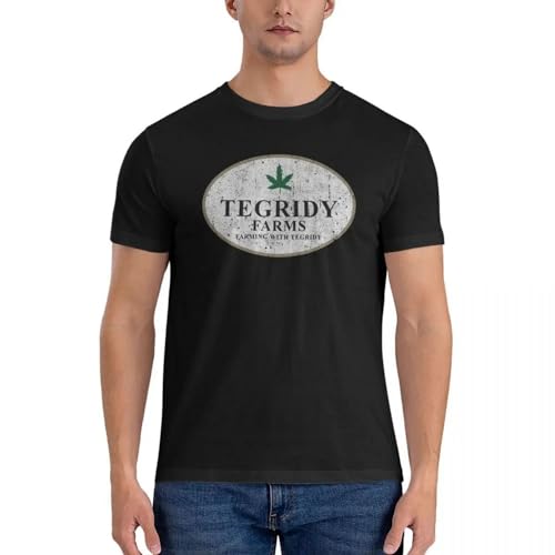 Tegridy-Farms-Farming-with-Tegridy-Essential-T-Shirt-t-Shirts-for-Men-Cotton-Men-Long-Sleeve Black BlackXXL von TIEGUAN