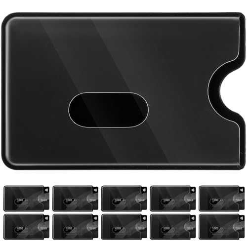 TIESOME 10 Stück RFID Blockierende Hüllen, Transparentes Kreditkartenschutz Set Mit Daumenschlitz Ec Karten Schutzhülle RFID Blocker Kartenhülle RFID Blocker Kartenhalter Schlankes Für Geldbörse TIESOME 10 Stück RFID Blockierende Hüllen, Transparentes Kreditkartenschutz Set Mit Daumenschlitz Ec Karten Schutzhülle RFID Blocker Kartenhülle RFID Blocker Kartenhalter Schlankes Für Geldbörse von TIESOME