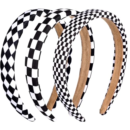 TIESOME 3 Stück Haarreifen Damen, Rutschfest Modisch Haarreifen Haarreif Schwarz Stirnbänder Damen mit Stoff Gepolstertes Stirnband Haaraccessoires für Frauen Mädchen von TIESOME