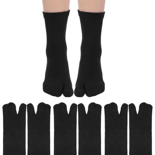 TIESOME 4 Paar Flip Flop Socken, Socken Sandalen Sandalensocken Geteilter Zehenpartie für Männer und Frauen Niedrig Geschnitten Dehnbar Bequeme Crew von TIESOME