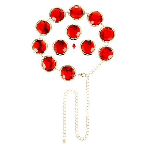 TIESOME Halloween Cosplay Taillengürtel Rote Edelsteine Gürtel, roter Edelsteingürtel Edelsteinen Diamant für Kostüm Cosplay Requisiten Karneval Mottoparty von TIESOME