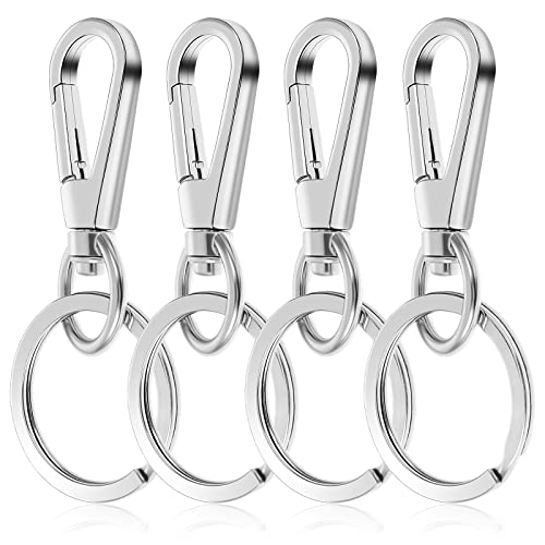 TIESOME Metall Schlüsselanhänger Karabinerhaken Clip, 4 PCS Schlüsselanhänger Schlüsselring Kette Clips Haken Halter Veranstalter für Autoschlüssel Finder Schlüsselbund Clasps Schlüsselanhänger von TIESOME